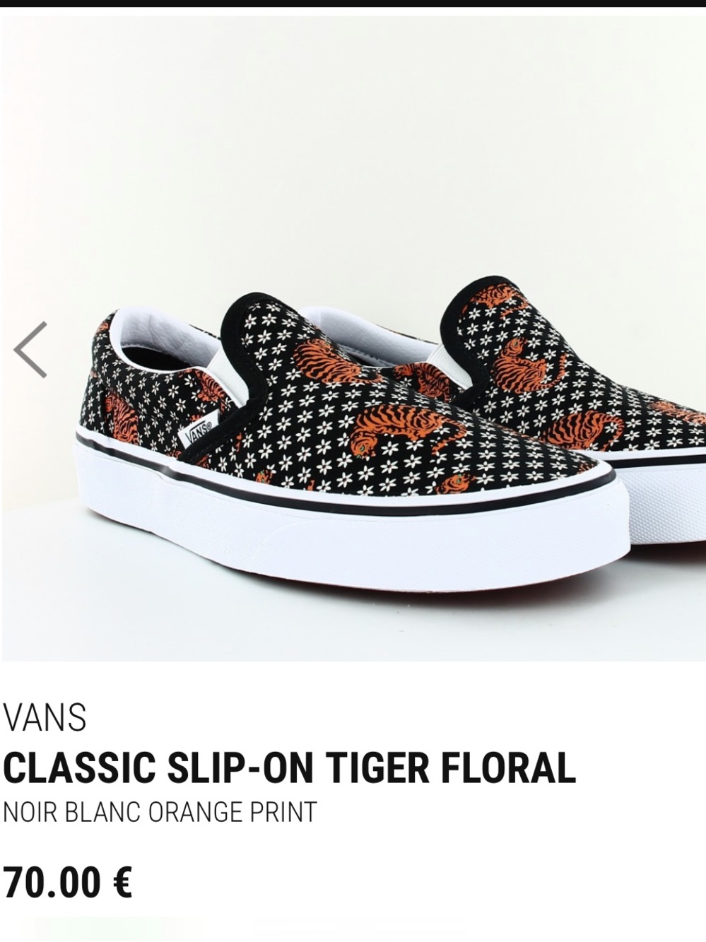 Vans classic Slip-On floral Tiger Print shoes